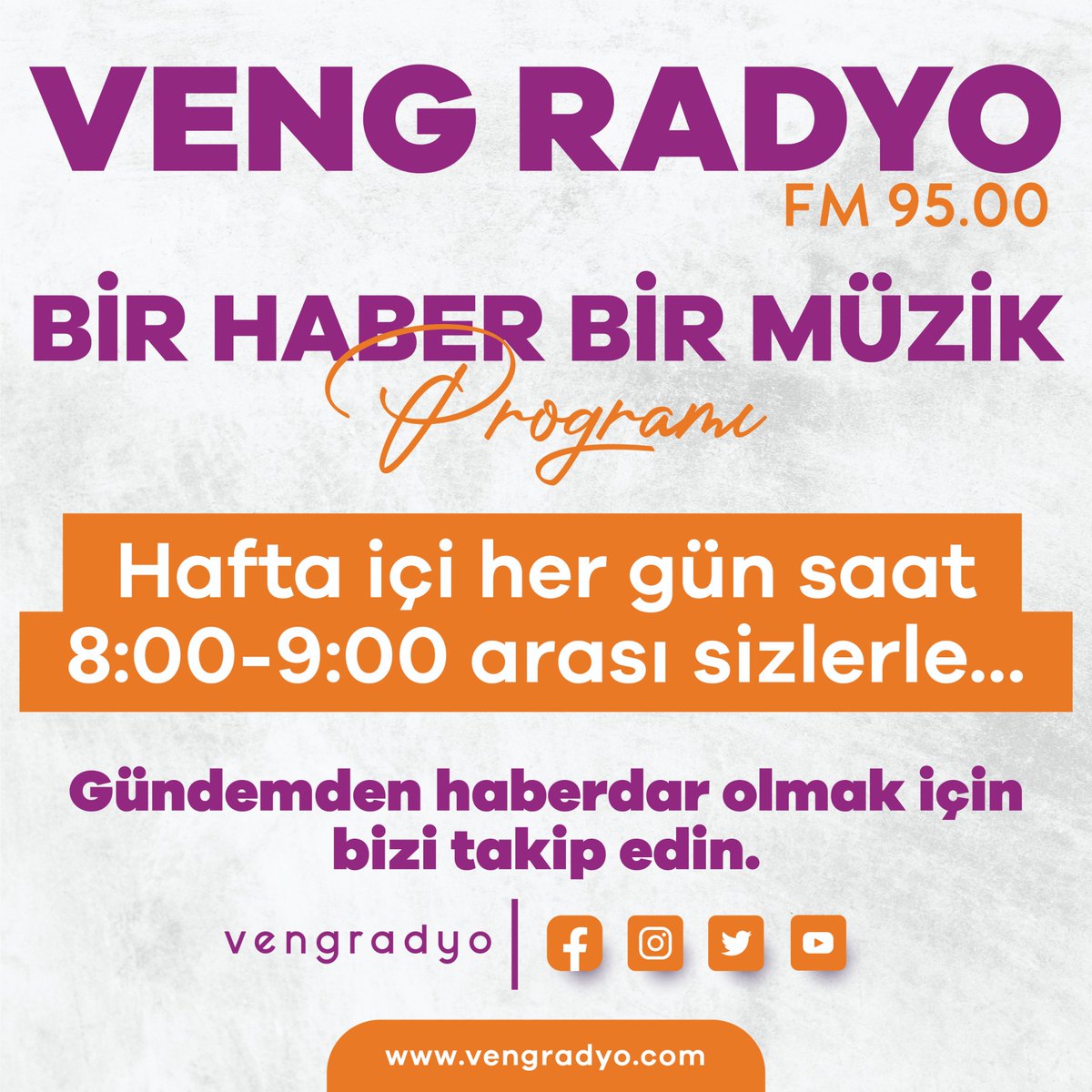 vengradyo's tweet photo. ⏩Bir Haber Bir Müzik Programı hafta içi her gün saat 8:00-9:00 arası sizlerle.
#amed #diyarbakır #vengradyo #radyo #müzik #kurmanci #zazaca #dimilki #radio #1Haber1Müzik #Canlıyayın #YeniProgram #gündem https://t.co/rEJxDCZ07t