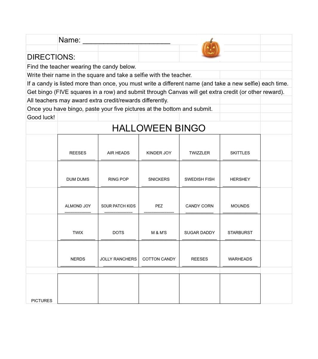 Happy Halloween! No “sweeter” place to work than MHS. 🎃🕷️🍭👻 #mineolaproud #halloween #candy #scavengerhunt #bingo