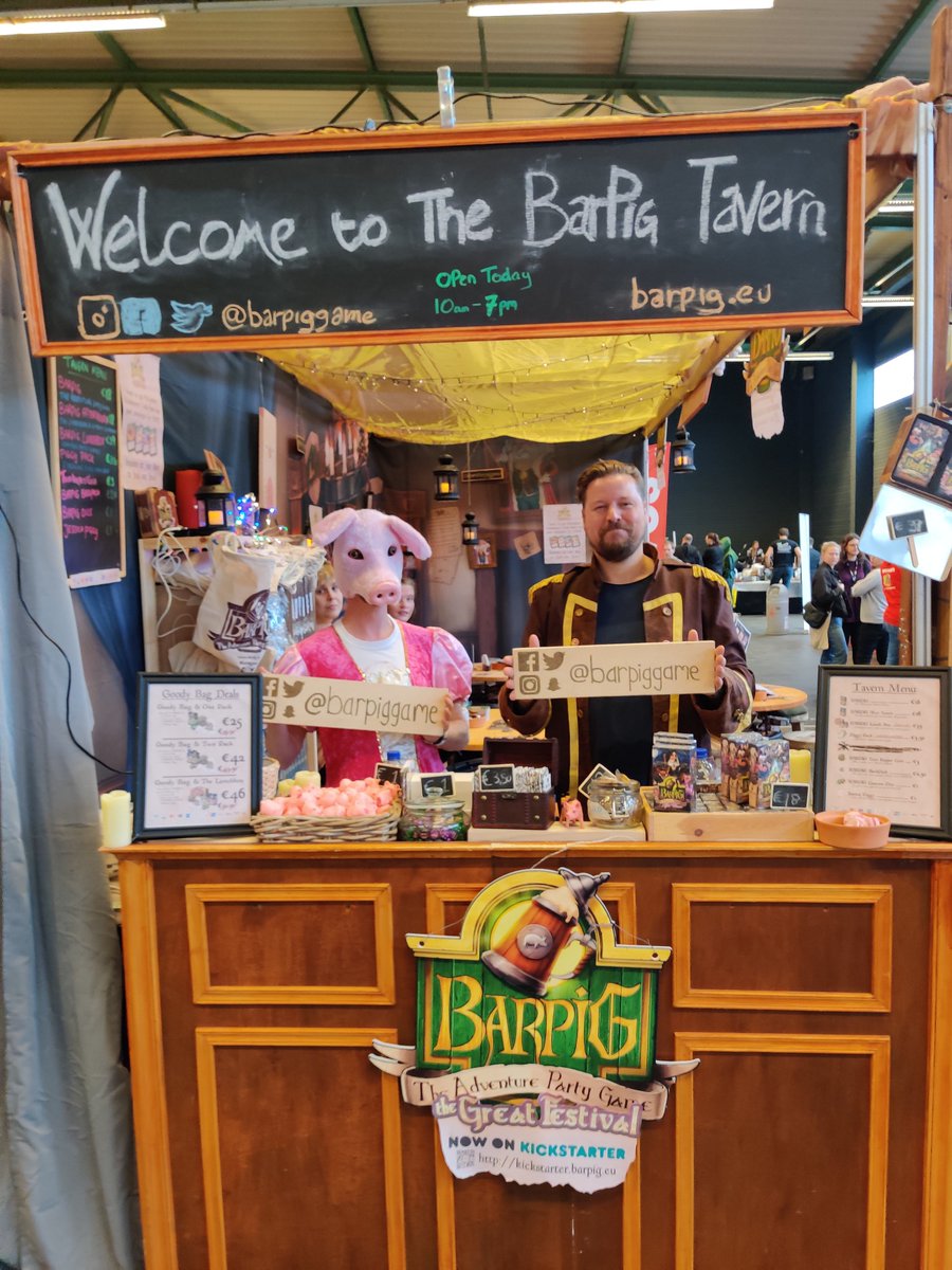 BaRPiGgame's tweet photo. Heading to @Spellenspektake?
Come play a round of #BARPIG in the Tavern!
Hall 10 - enter and turn left to find us opposite @999_games.
#boardgame #tabletopgame #game #gaming #partygame #party #gamedev #indiegame #indiegamedev #indiedev #taverngames #rpg #rpggames #dnd #bargames https://t.co/P7WeGfLBFb