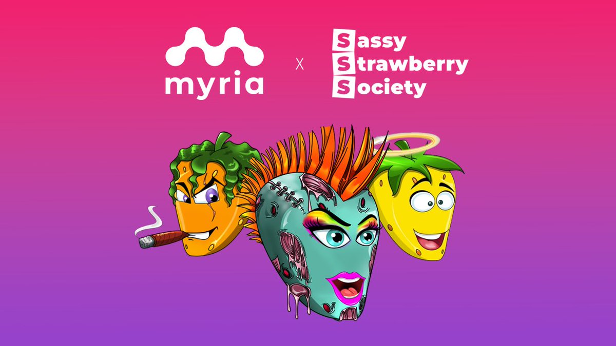 We are so excited to partner with @myria! Why? Because Myria’s leading L2 solution lets us bring you instant transactions, with ZERO gas fees, knowing you are safe and secure on Ethereum. Our NFT collection and blockchain game are in good hands! #PoweredbyMyria