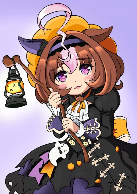 「と、トリックオアトリートですぅ」ハロウィン絵と同時に描きたいなと思いつつもずっと描けずにいたドトちゃんやっと描けましたぁ。いぬやぎ筆質追込型だからって言っても流石に描き始めるのが遅すぎですぅ。#今月描いた絵を晒そう 