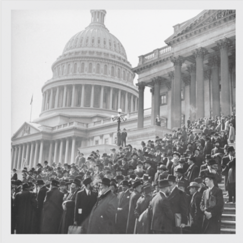 auschwitzxhibit's tweet photo. October, 1943. Four hundred rabbis petition the US government to intervene on behalf of European Jews. In the hope of a meeting with President Franklin D. Roosevelt, the rabbis walk to the White House, Washington DC, but the leader of the free world was not at home. https://t.co/Md8b3MmXHJ
