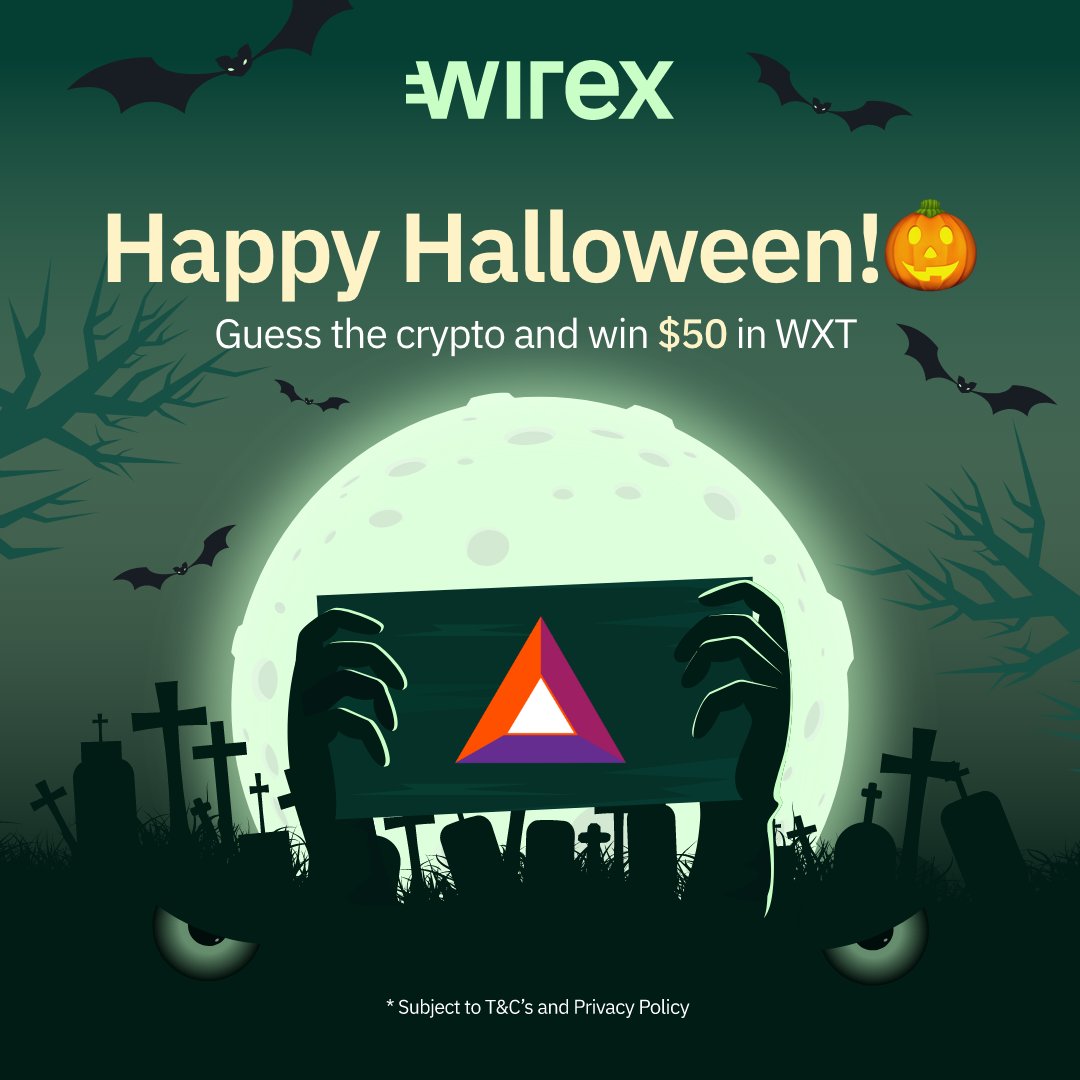 wirexapp's tweet photo. 🎃TRICK OR TWEET 🦇
Be in to #WIN $50 in $WXT to celebrate the spooky season! Here’s how to enter the #giveaway 👇
✔️Follow @wirexapp 
✔️Like and RT this post
✔️Drop the #crypto name  in the comments section

Subject to the T&amp;Cs and Privacy Policy.
https://t.co/ey2RQ6tLEP https://t.co/I5HdbI0UKm