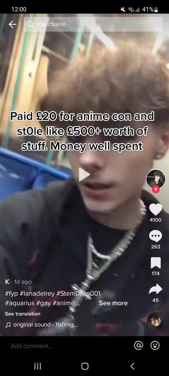 This person, beileves it is ok and it proud of stealing from cons, including artist alleys and small businesses. we need to blacklist them for uk expos, he was at <a href="/MCMComicCon/">MCM Comic Con</a> and stole from there.
IF YOU SEE THEM, TELL STAFF, TELL MERCHANTS, TELL PEOPLE.
Help stop this!!