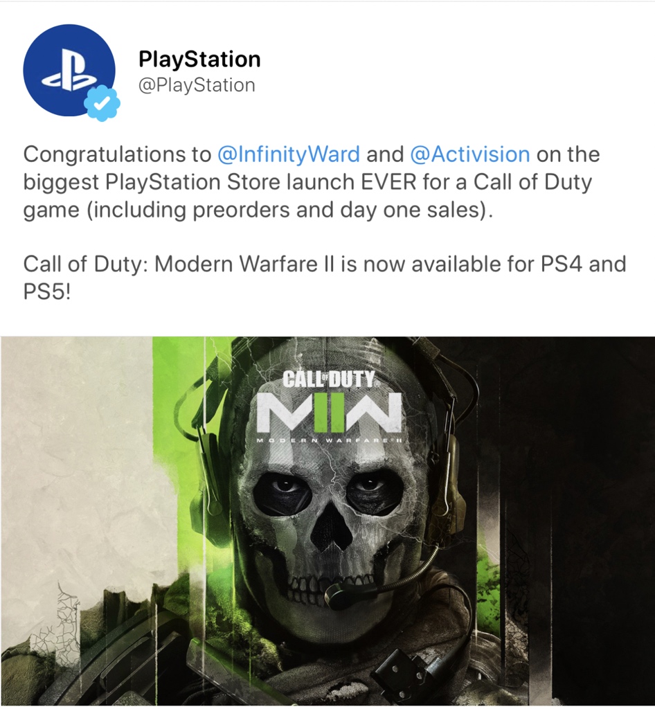 Call of Duty: Modern Warfare II Has the Biggest PlayStation Store