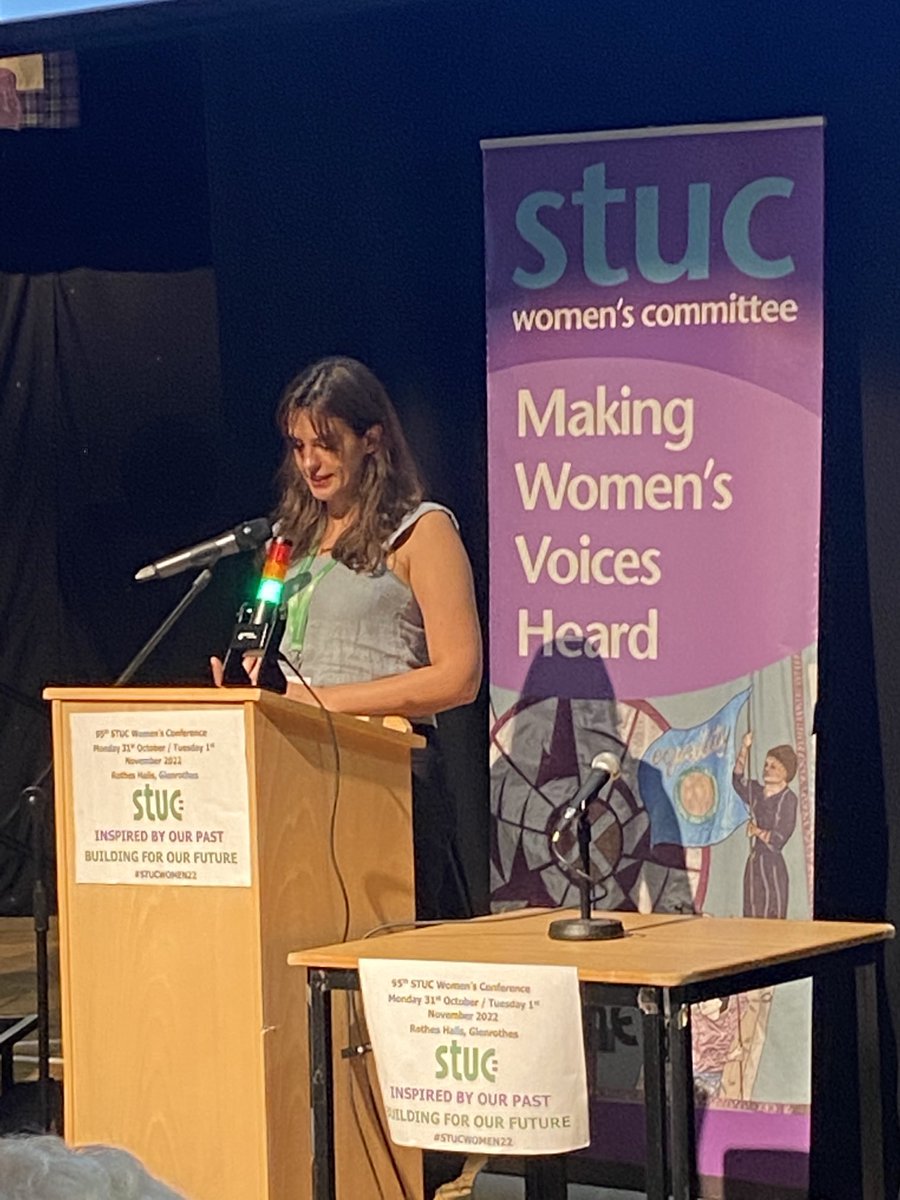 . ⁦<a href="/mariaelenactq/">María mediated</a>⁩ speaking up for gender pay justice for women workers ⁦<a href="/STUCwomen/">STUC Women's Cttee</a>⁩. Tech workers need pay transparency to help tackle the gender pay gap. ⁦@ScoTechWork⁩ are making plans to tackle this. #stucwomen22