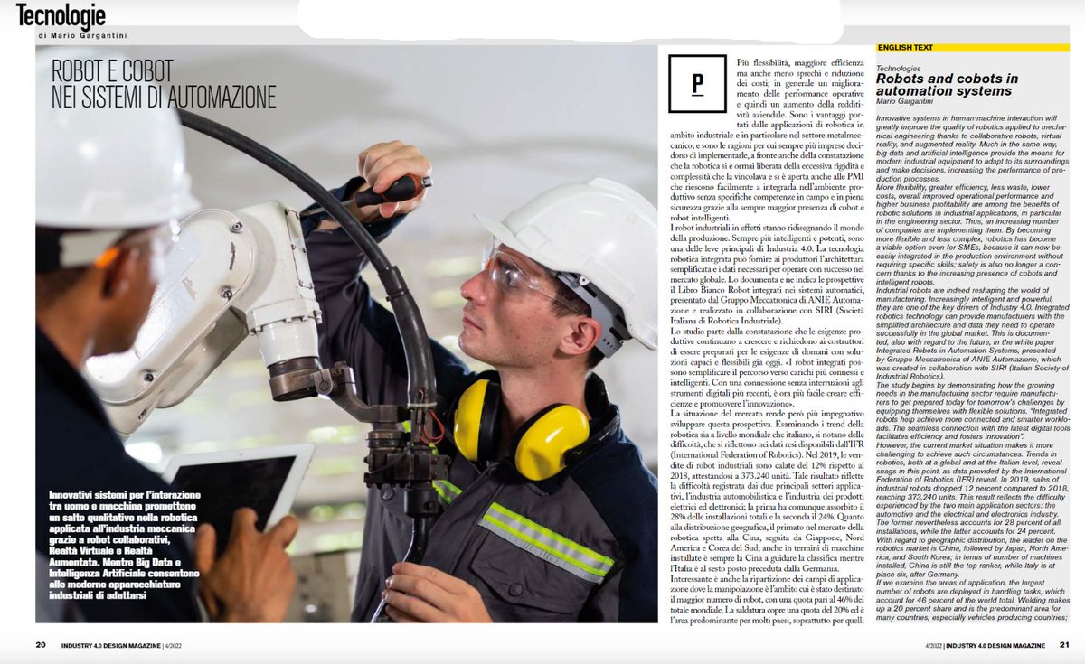 Industry e Design 4.0: Rivista di design industriale IT automazione rivistainnovare.com/industry-desig… : sul numero di ottobre mio articolo Robot e Cobot nei sistemi di automazione <a href="/centriculturali/">Centri culturali</a>