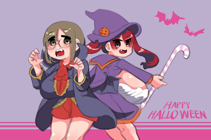 これは佐伯さん( @ep_707a )ちの子と僕んちの子のハロウィン絵です トリックオアトリート! 