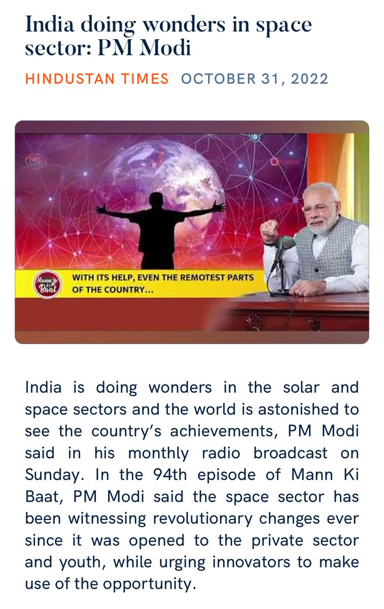 India doing wonders in space sector: PM ⁦@narendramodi⁩ Ji. hindustantimes.com/india-news/ind… via NaMo App