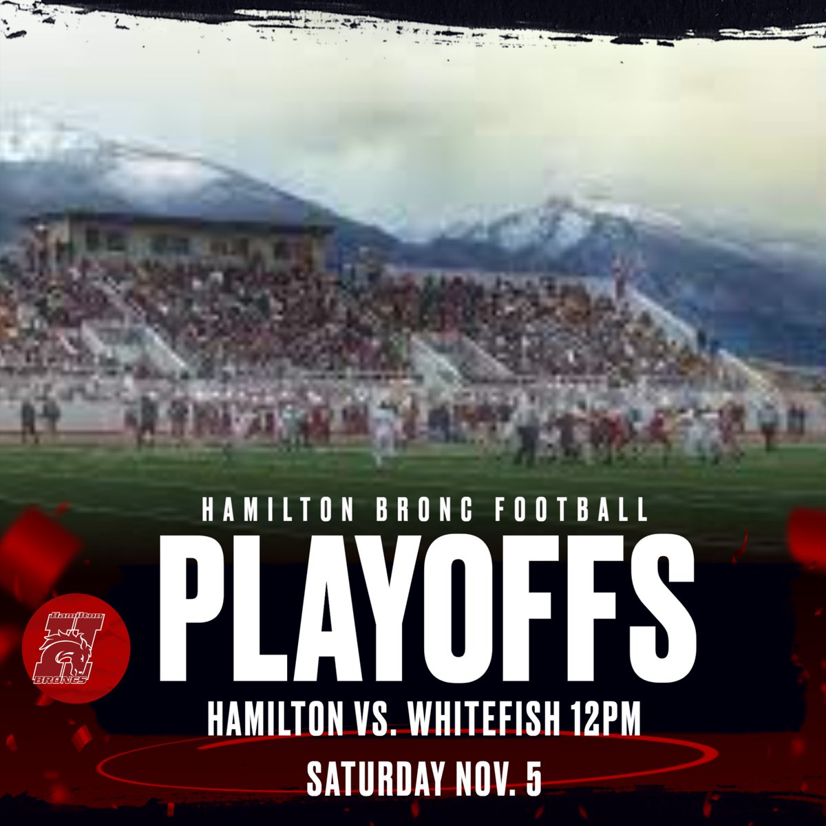 Broncs vs. Whitefish 12pm Saturday, Nov. 5th. #GoBroncs #BroncFamily