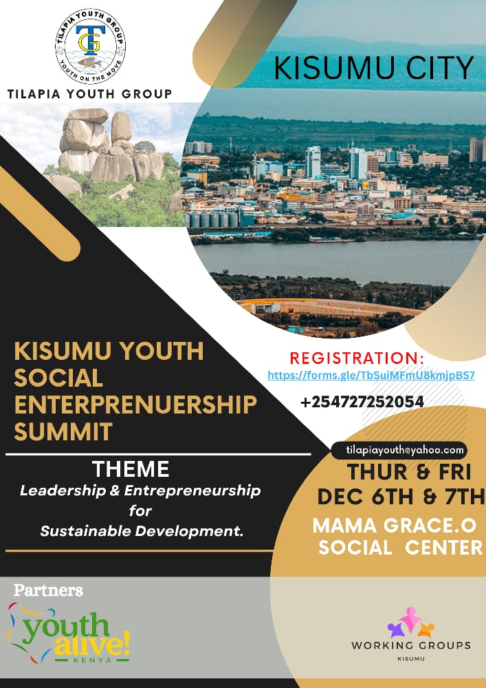 The best thing we can do is to nature and promote young enterpreneurs.
Let's all be part of the change by participating in the upcoming Youth summit in kisumu.