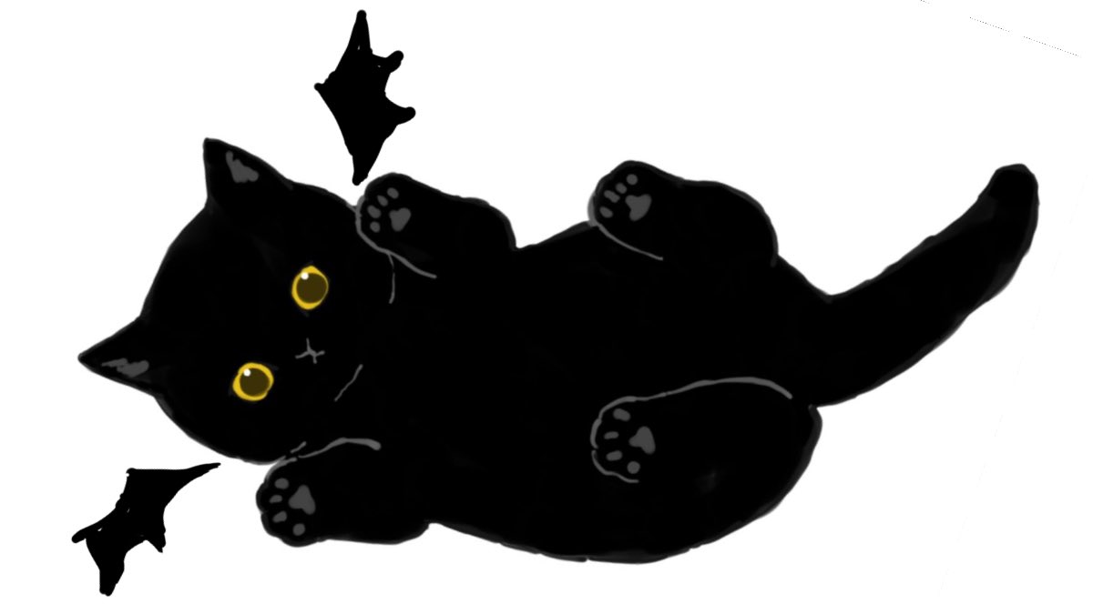 cat black cat no humans white background simple background yellow eyes lying  illustration images