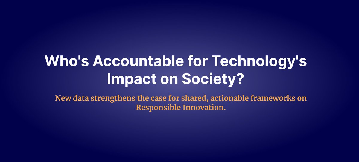 🤔 Who’s accountable for tech’s impact on society?

Nearly 1500 tech community members answered. Founders, investors, and employees play a role.

New data findings in #RILReport, with @generalcatalyst and @qualtrics.

Visit the report: rilabs.org/report

/🧵