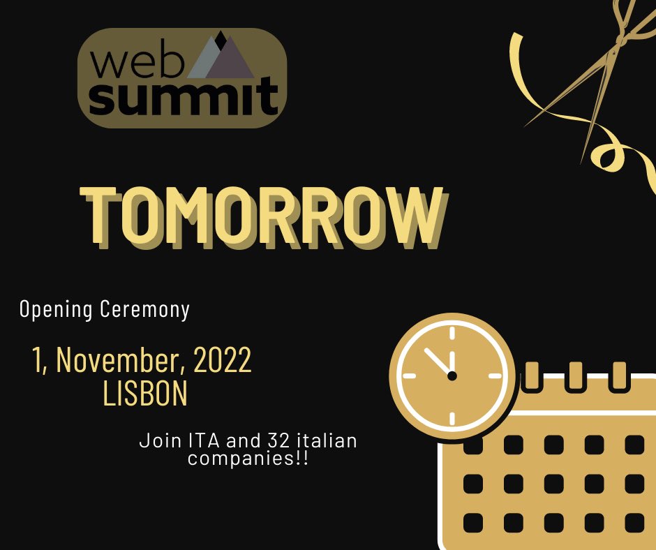 ITAMadrid_'s tweet photo. ¡Mañana empieza el Web Summit 2022! ¡Las 32 empresas italianas os esperan, junto al Stand ITA en Lisboa!
Para ver nuestro catalogo pulsen el siguiente enlace --> https://t.co/E14vvqovnd https://t.co/iyWpImuiLp