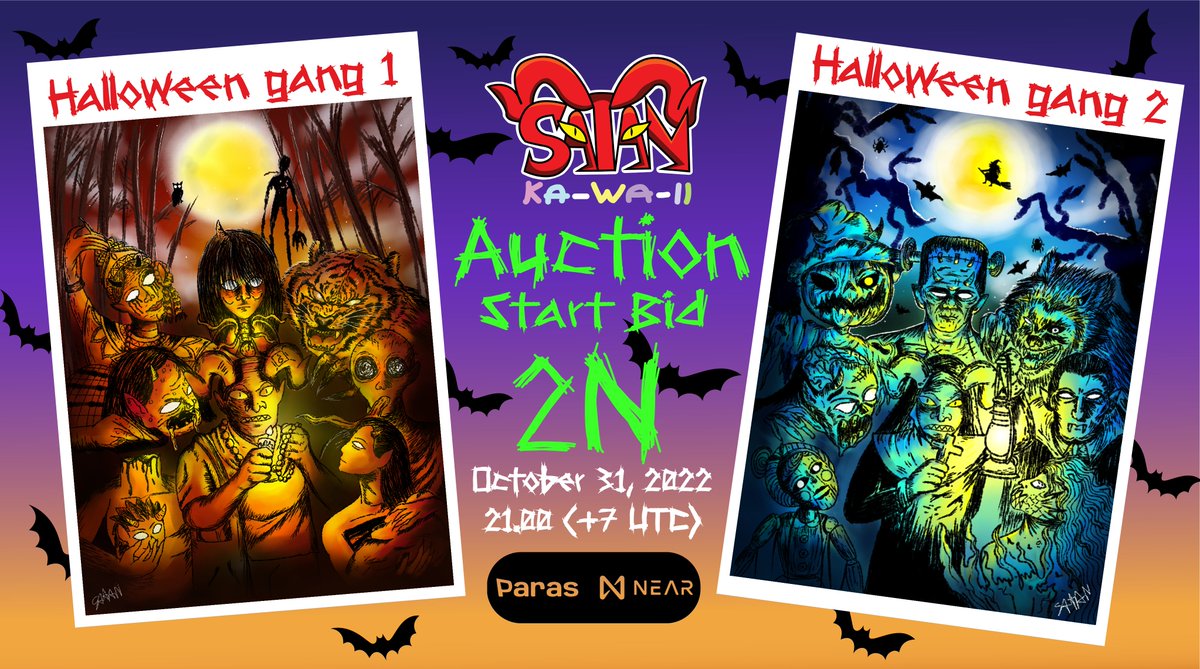 สวัสดีค่ะะะะะ บ้านซาตานวันนี้มีประมูลนะคะะะ ขออนุญาติลงก่อนนะคะ พอดีว่าไม่ไหวแล้วค่ะ ขอนอนก่อน5555 ใครสนใจเข้าไปดูได้เด้ออออออ

Halloween gang 1 paras.id/token/x.paras.…

Halloween gang 2 paras.id/token/x.paras.…