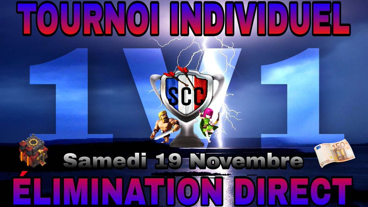 RDV Samedi 19 Novembre pour notre tournoi 1v1 th10 💪🏆 
50€ de cash prize 💰
Inscriptions sur Discord !
discord.gg/pAudpgHsZG