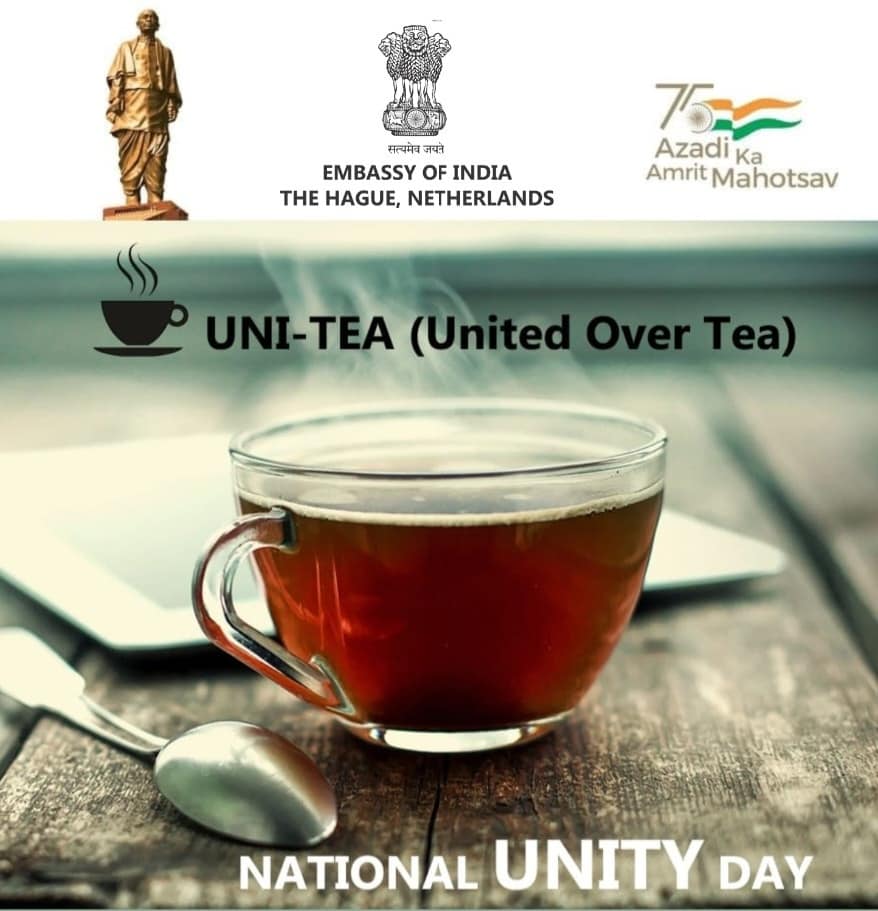 IndinNederlands's tweet photo. Netherlands Marathi Mandal in The Hague commemorating  #NationalUnityDay by having UNI-TEA 
#RashtriyaEktaDivas
#AzadiKaAmritMahotsav
#FestivalofUnity #unityday #SardarPatel 
@MinOfCultureGoI @AmritMahotsav @IndianDiplomacy @MEAIndia https://t.co/Y7qsSgE2va