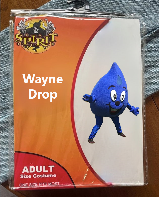 CFPUA's tweet photo. Our dream costume 😍💧 Stay safe and hydrated tonight, Wilmy! 🎃🍬

#HappyHalloween #WayneDrop https://t.co/13tAGHIjWo