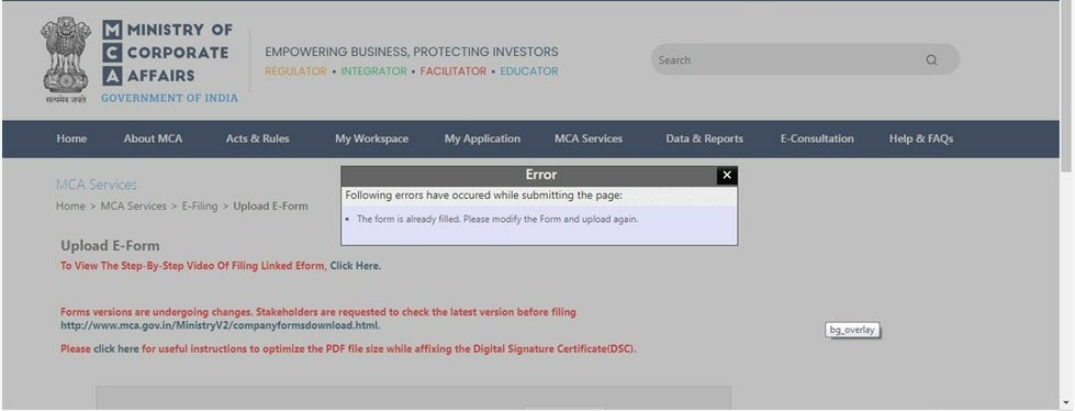MeraCACS's tweet photo. MCA is really running short of funds or what? By asking late fees these way. Now we are filing form again and system said this form is already filed. What to do now?? @MCA21India @nsitharaman #mcaextension #mcaportaldown @icsi_cs https://t.co/uQ6y62muA4
