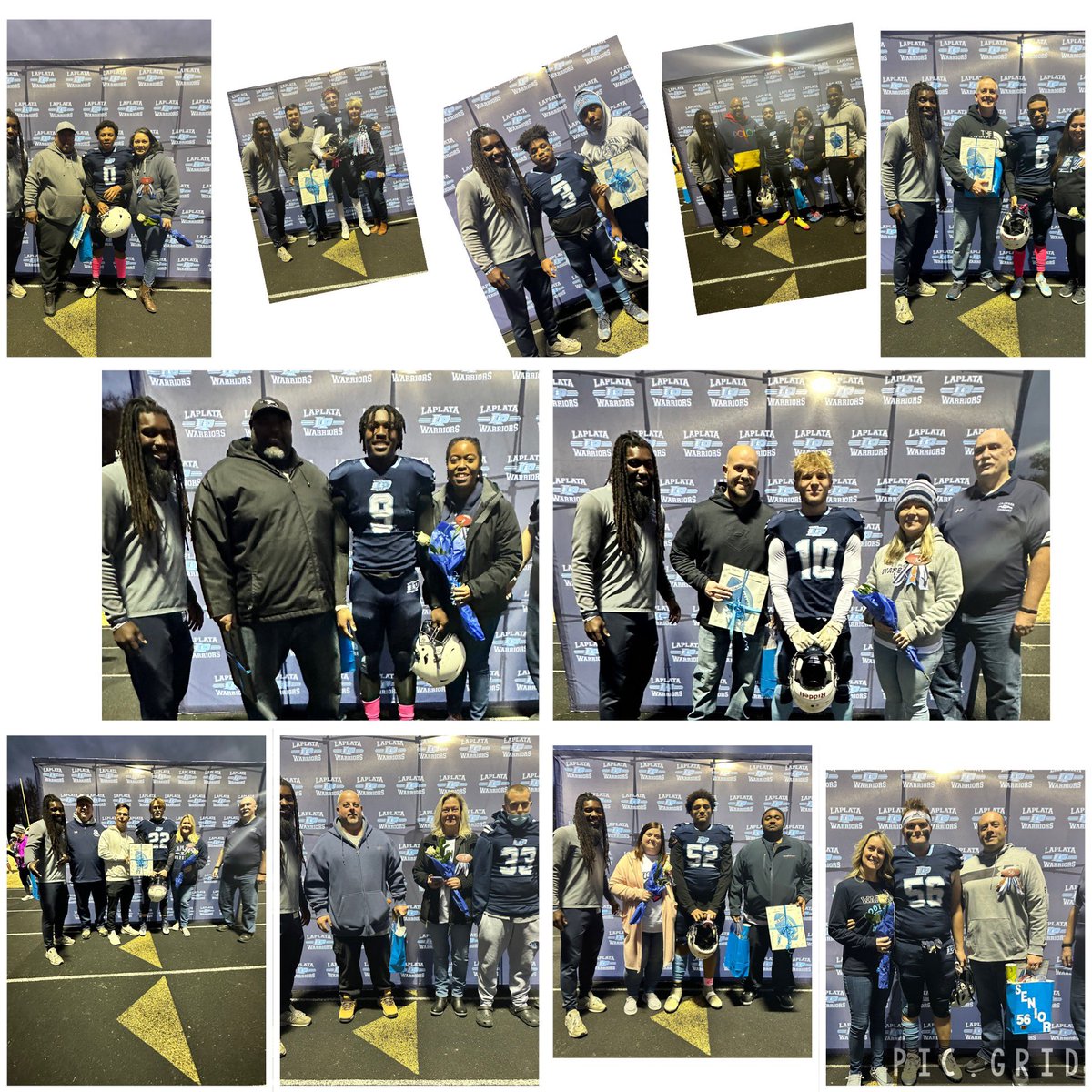 laplatawarriors's tweet photo. Final senior night of 2022. Congratulations to our football, cheer, and band seniors who have made an impact on our school! #classof2023 https://t.co/gsj5VqJQcJ