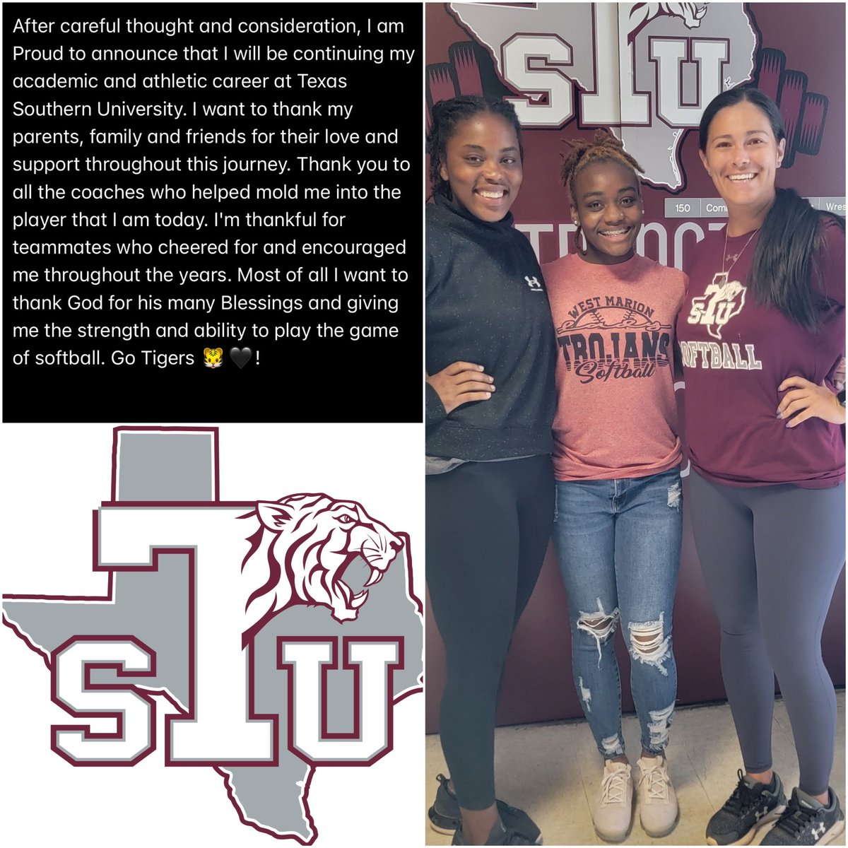 o1ivviaa's tweet photo. Excited for the next 4 years at Texas Southern! @FPNationlGroves @TXSO_Softball https://t.co/PyGI3NuXYH