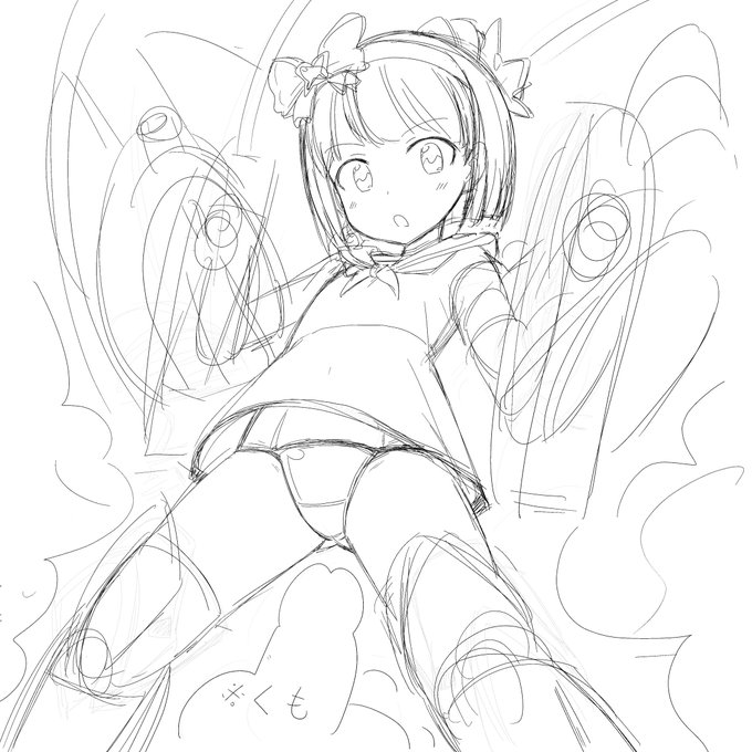 あずきちゃも始めて描いたやつの下書きだけ、何か描きたいけど時間ないぬ 