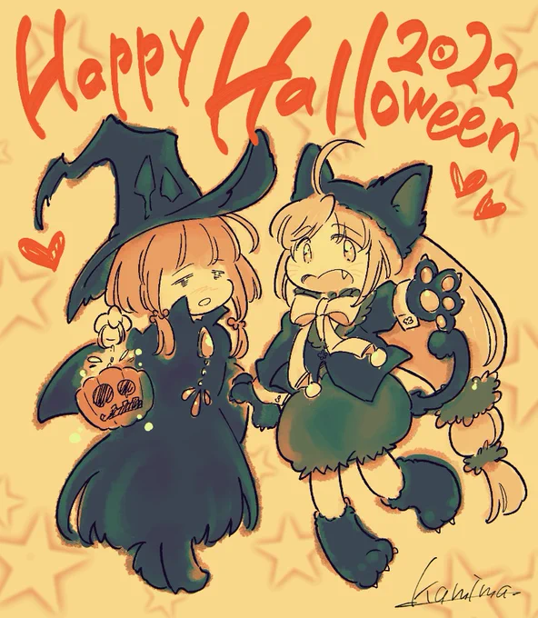 ぬお〜〜〜ラクガキしか間に合わないけど #アザミの森 ようじょ組(母子)でHappy Halloween 