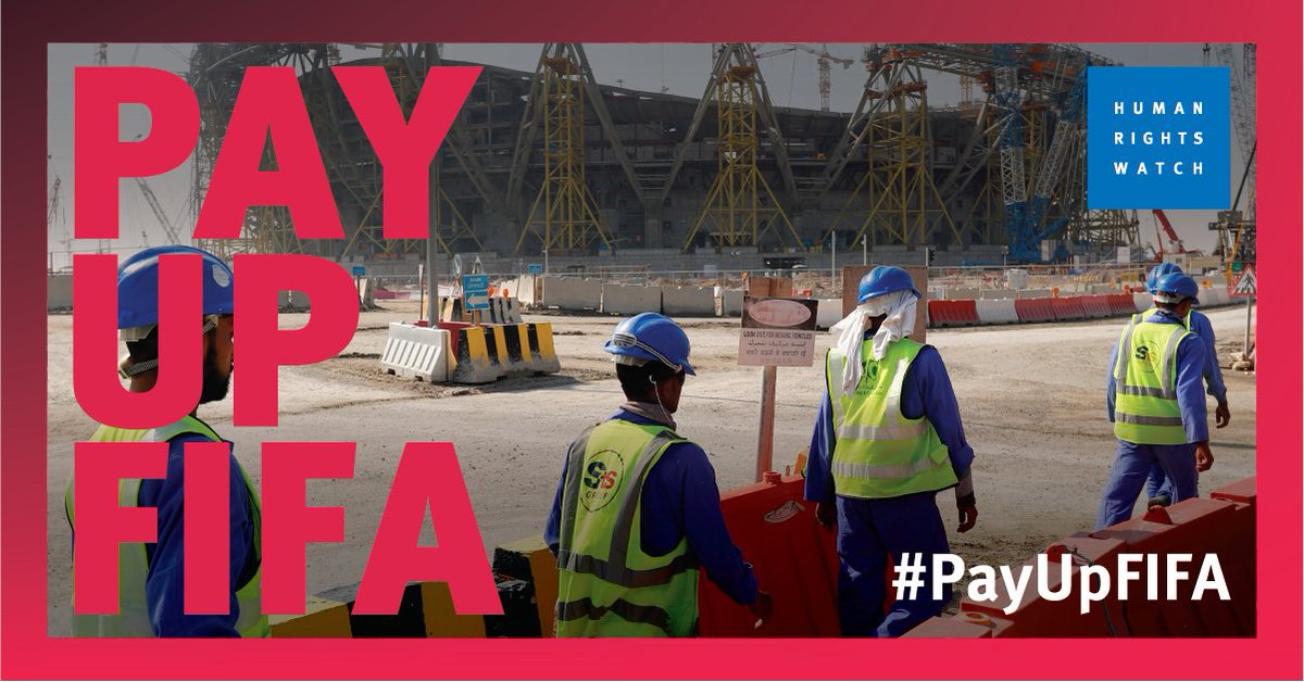 Migrant workers have made Qatar's #FIFAWorldCup a reality. Many suffered wage theft, injuries, and even death. 7 Football Associations now say: #PayUpFIFA! When will FA's from Latin America join them? Op-ed by @hrw's @santiagomenna: hrw.org/news/2022/10/2… cc @Argentina