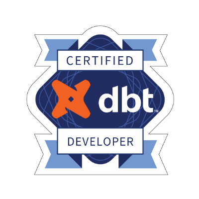 Passed the Analytics Engineering exam last week 😊took two goes but we made it! 

Really enjoyed studying and practicing for this one, a great way to learn:
(1) what ETL/ELT looks like with the modern cloud stack,
(2) Best practices for working in SQL using DRY principles