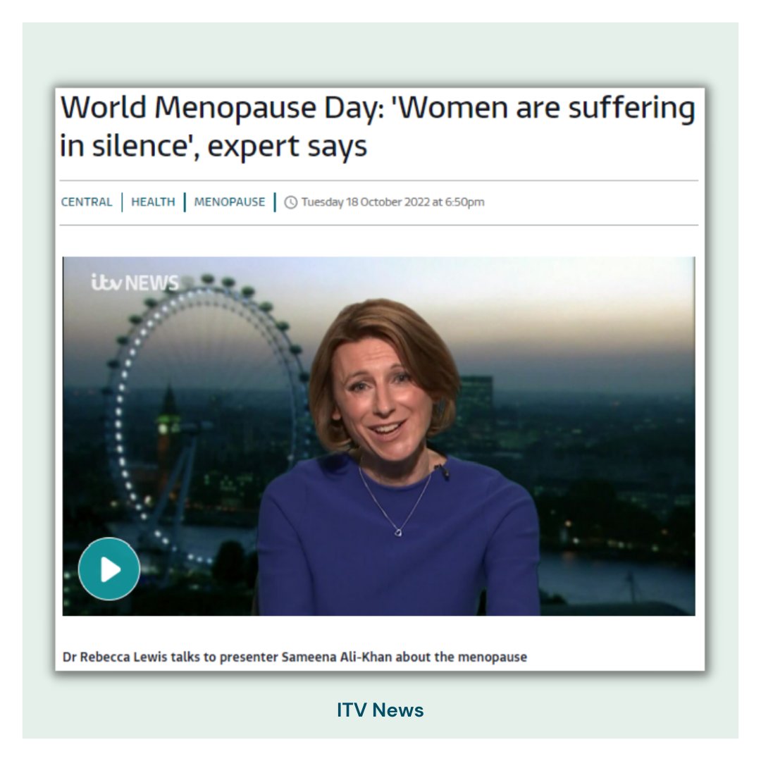 This #WorldMenopauseMonth we have reached so many people through media coverage about the research findings my team and I have developed around the menopause and its impact on society. It’s so important that we can raise awareness about the significance of the menopause.