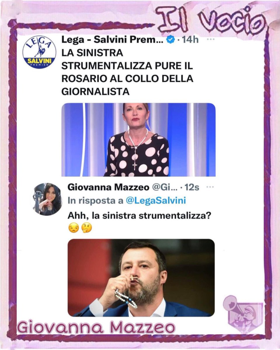 ilvocio's tweet photo. Giovanna Mazzeo @GioMazzeo70
#31ottobre #ilvocio
#LegaSalvinipremier #destra #Salvini #strumentalizzare #crocifisso #religione https://t.co/evrWTsgMKY