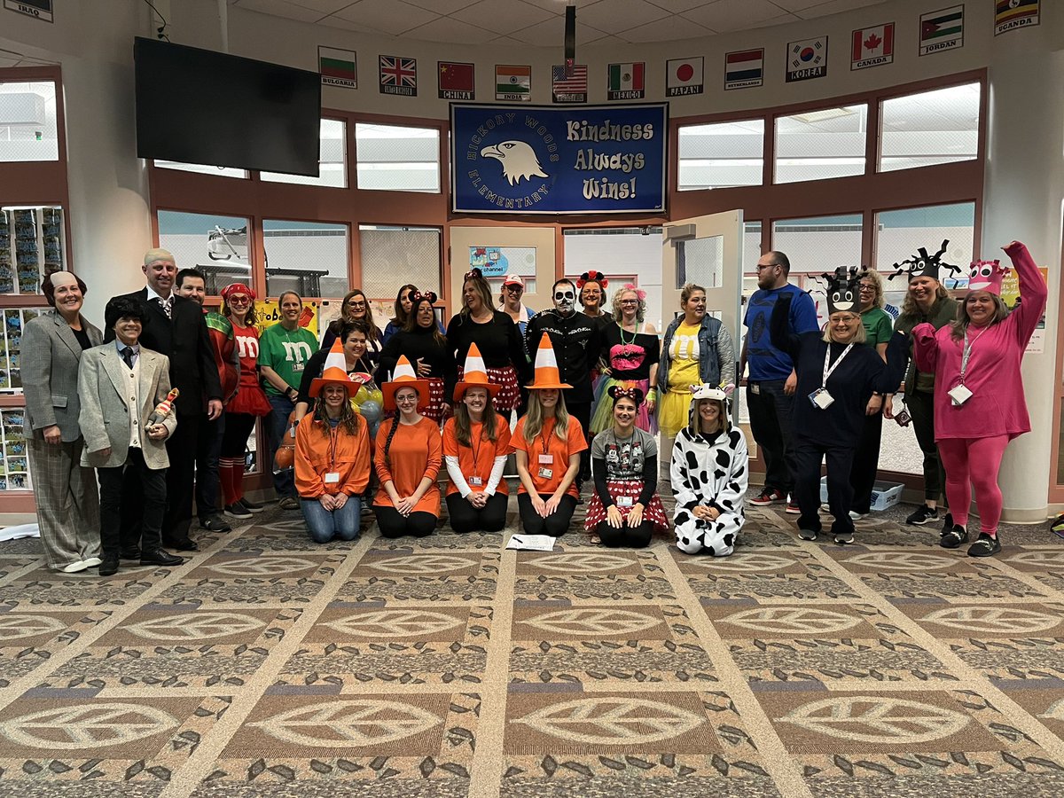 HWE_Hawks's tweet photo. HWE teachers in the Halloween spirit! Can’t wait for our students to arrive! https://t.co/ATtAKIKh5e