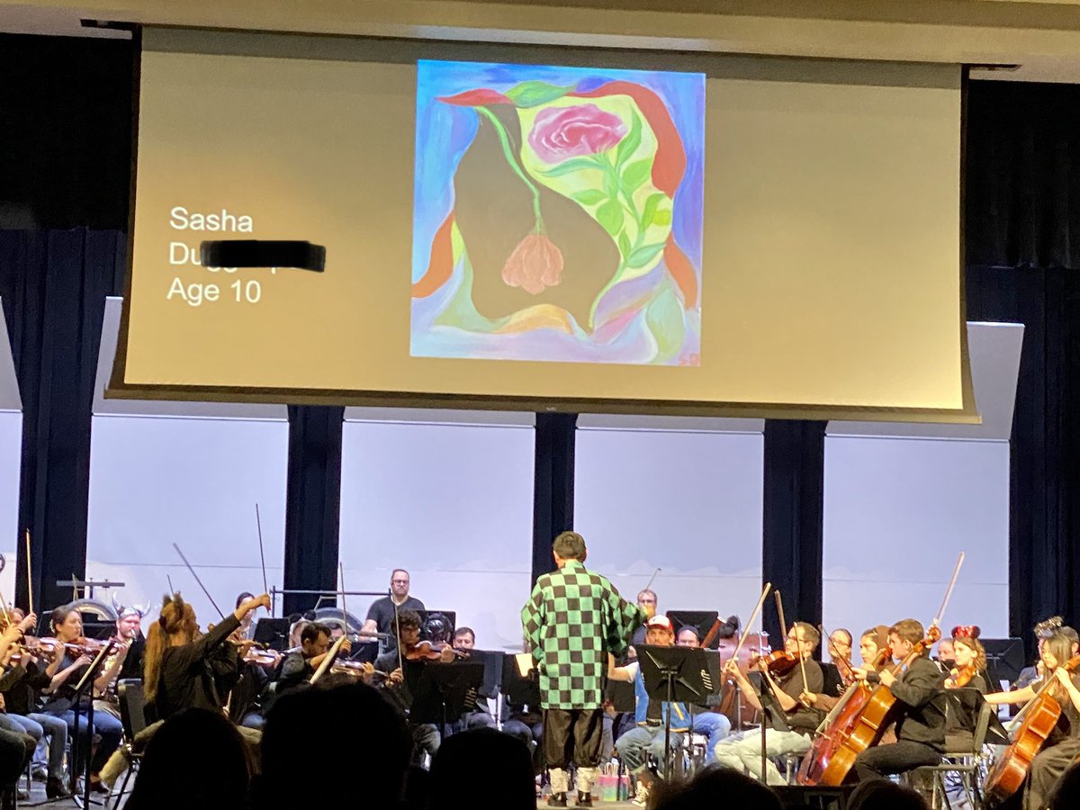 We have the most talented students at Liscano. This weekend I went to the Mckinney Philharmonic concert and was so excited to see one of my 5th grader and drum club members artwork on the screen. Wow! <a href="/hv_fifth/">Ms. V in 303</a> @liscanoelem <a href="/friscofinearts/">FISD Fine Arts</a> <a href="/MrSsArtStudio/">Tyler Segrest</a>