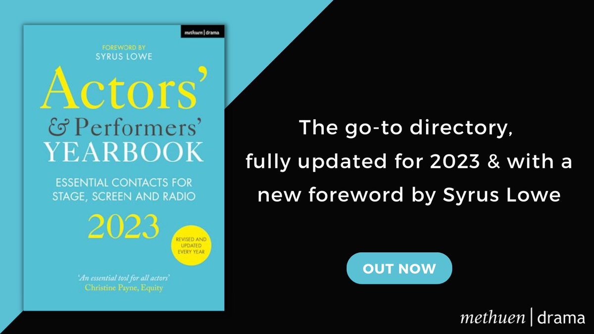 *Out today* 

The new Actors' and Performers' Yearbook is fully updated for 2023 and includes a new foreword from @SyrusLoweDown.

Save yourself hours of research with this essential directory of contacts for stage, screen &amp; radio. 

bit.ly/3SFat2d