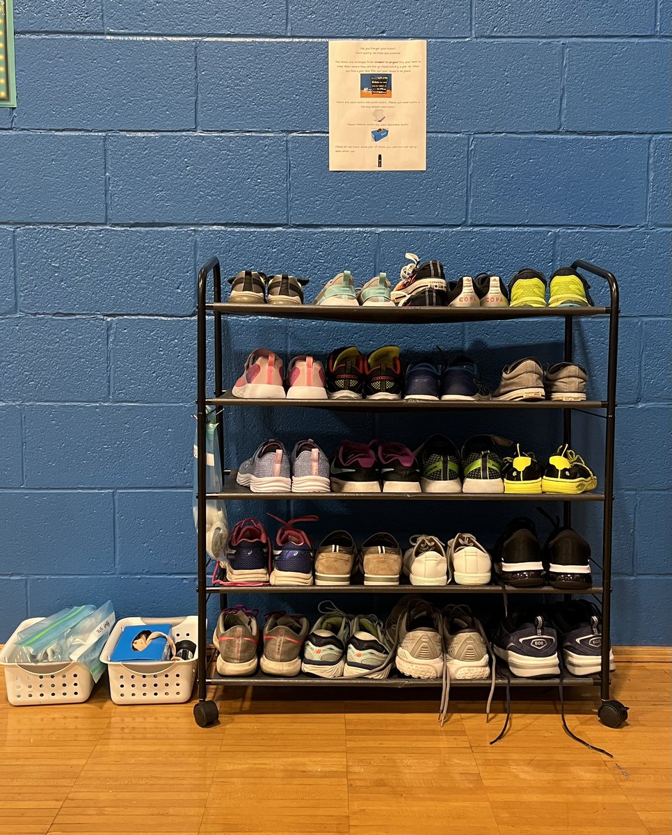 Our shoe borrow program is a success. We have an average of 1-4 students per class borrowing shoes and very grateful to have this. We still need a pair of women’s size 7. Thanks! #activewolfpackpces #pinecrestes