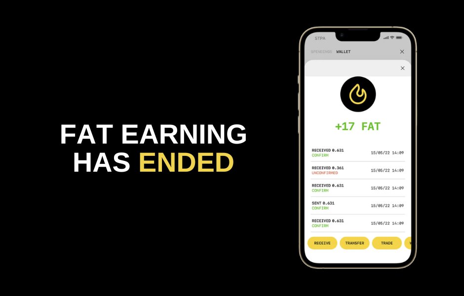 StepApp_'s tweet photo. 👋 EARNING FAT POINTS FOR REFERRALS ENDS TODAY. 👋

It’s time to say goodbye to FAT earning and HELLO to rewards 🔥. Thank you to everyone who participated! We are thrilled to announce that we had 12.7 MILLION #REFERRALS and 566 MILLION FAT points earned during this period!

1/4 https://t.co/BEM3MLYa3q