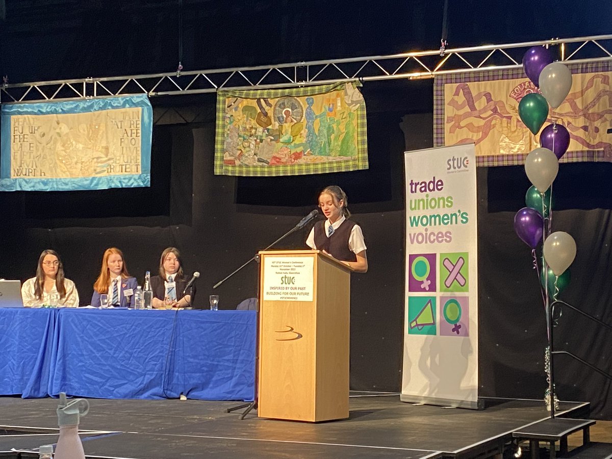 #STUCWomen22 conference is hearing from incredible young women brought here today through <a href="/STUC_Schools/">Unions Into Schools</a>, always one of the highlights of <a href="/STUCwomen/">STUC Women's Cttee</a>. Our work will give them equality and literation.