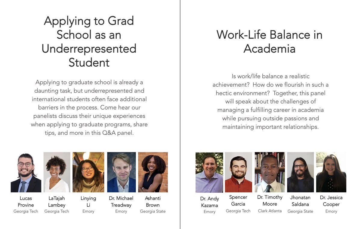 Brooke__McKenna's tweet photo. Only six days until the #BetterTogether Atlanta Psychology Research Day!! In addition to the research talks and networking opportunities, we've also organized this amazing series of #workshops led by students, postdocs, and faculty across institutions! https://t.co/jW50arH7Q6 https://t.co/wITlT1BEjp