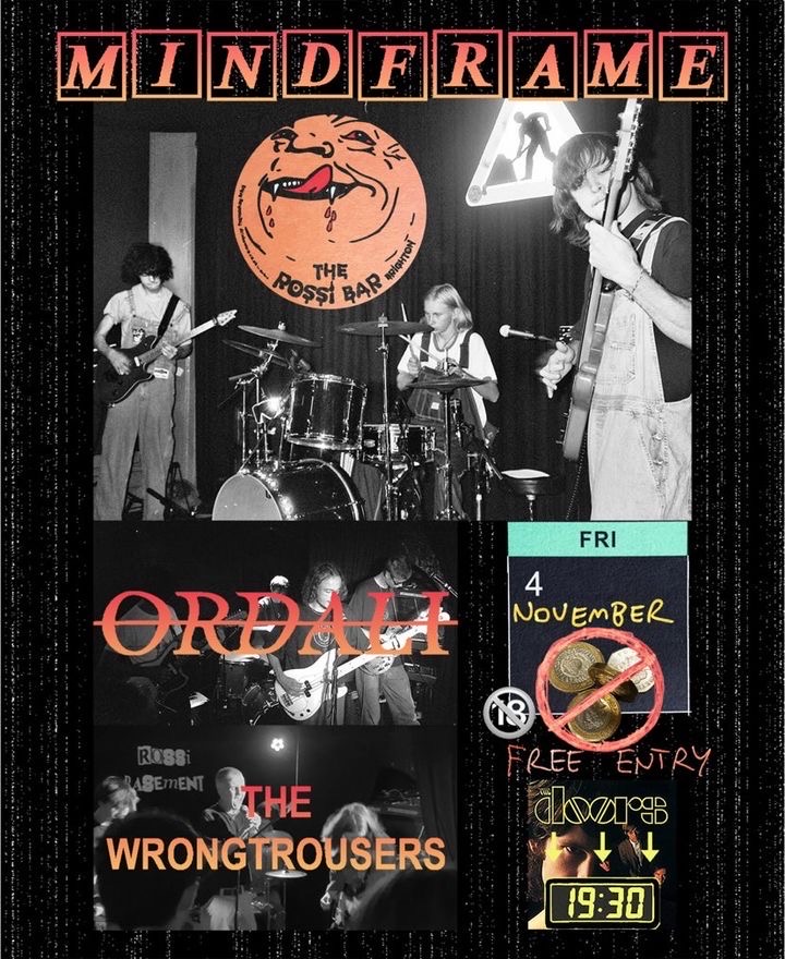 ⭐️⭐️THIS FRIDAY⭐️⭐️ @Mindframeuk headline The Rossi Bar, alongside supports Ordali & The Wrong Trousers FREE ENTRY // 04.11.22 // 1930-2330 // 18+