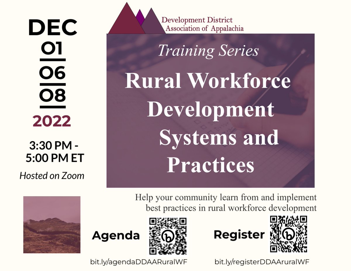 DDAALDD's tweet photo. Join us for a series of virtual trainings that will help your community learn from and implement best practices in rural workforce development. The training will be especially useful for workforce development program managers and associated staff at local development districts. https://t.co/SVgO09FC4b