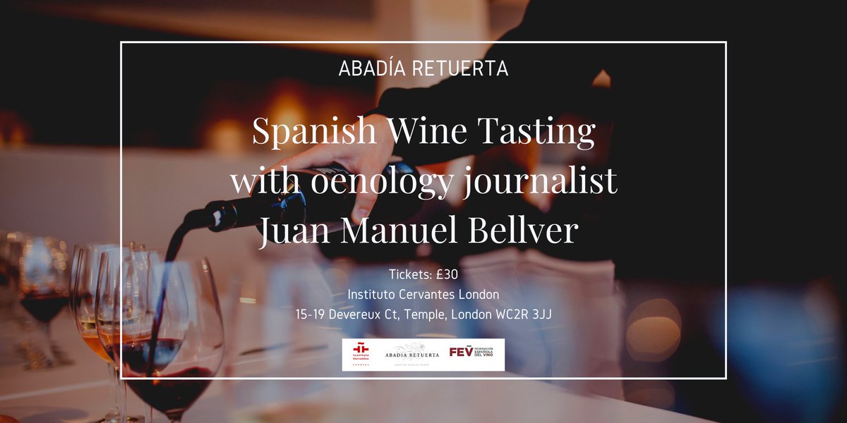 CervantesLondon's tweet image. The @FEV_Vino, the @arledomaine, and the Instituto @CervantesLondon have organised a wine tasting of a selection of great wines.
🍷 Join us on Wednesday, 16 November at 7pm
Book your ticket now! eventbrite.co.uk/e/spanish-wine…