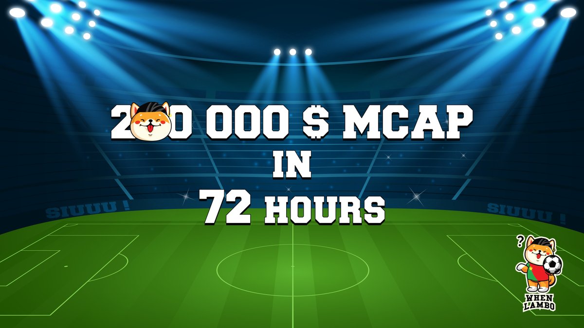 📢 SIUUU !!!

We done it ! 
Another small milestone has been passed:
✅ 200 000 $ MCAP 

♥️ Thank you to our entire community who are with us at the beginning of this journey to the top! 🙏

Dont forget to join our telegram group:
t.me/Shibaldo

#Shibaldo $Shibaldo $WCI