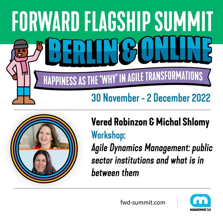 I am proud to  facilitate management 3.0 agile workshop in Berlin &amp; Online with <a href="/Vered/">Vered DeLeeuw</a> Robinzon 

For more information  ws.eventact.com/agileberlin22