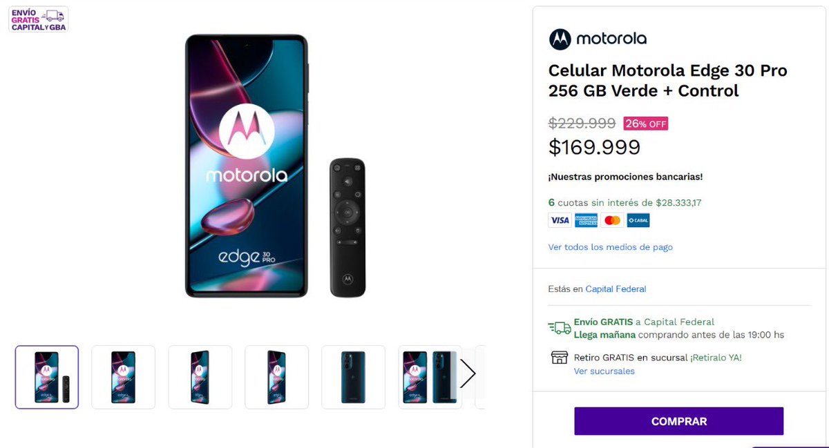 Mau_Albornoz's tweet photo. CyberMonday 2022: los celulares entre los más buscados en las primeras horas 🇦🇷.
⭕️ Frávega publica descuentos de 10 - 35% en estos productos:
- Motorola Edge + Control Verde
- Celular Samsung Galaxy A23 negro
- Tablet Samsung Galaxy A8 silver
- Notebook Dell 15 https://t.co/X1RjerV6PW
