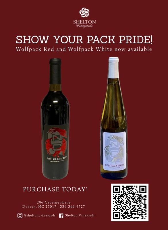 Just in time to celebrate #NCStateRedWhite Week, introducing #WolfpackRed and #WolfpackWhite... <a href="/ncstate/">NC State University</a>'s latest wines from Shelton Vineyards.  Proceeds support NC State student scholarships. Label designs by <a href="/NCStateDesign/">NC State College of Design</a> student Josh Garrett. Cheers and Go Pack!