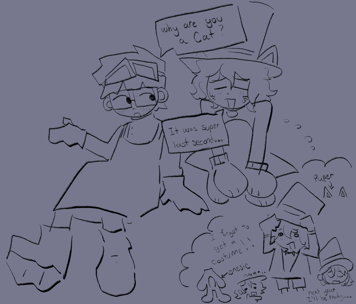 juscrow's tweet photo. Earthbound cast w/ halloween costumes doodles https://t.co/rbYjtp4Lf7