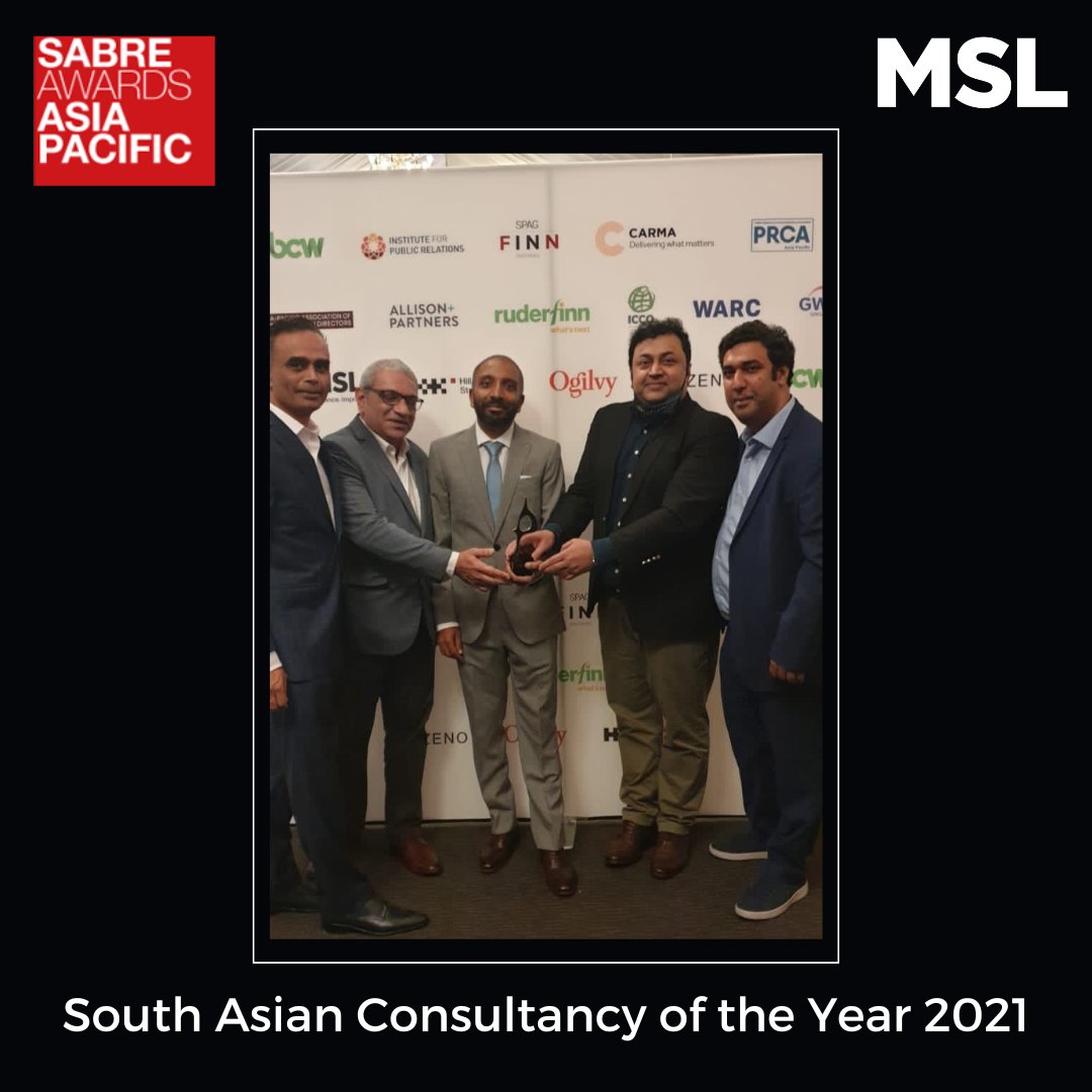 MSLGROUP_India's tweet photo. SABRE ka phal meetha hota hai!
After getting recognized last year as the Agency of the Year 2021, we're delighted to finally receive the accolade in person at this year's #SABRE awards ceremony!🏆

Thankful to our clients &amp; colleagues for their invaluable support. Cheers!🙌🏽 https://t.co/jvta2tL4Se