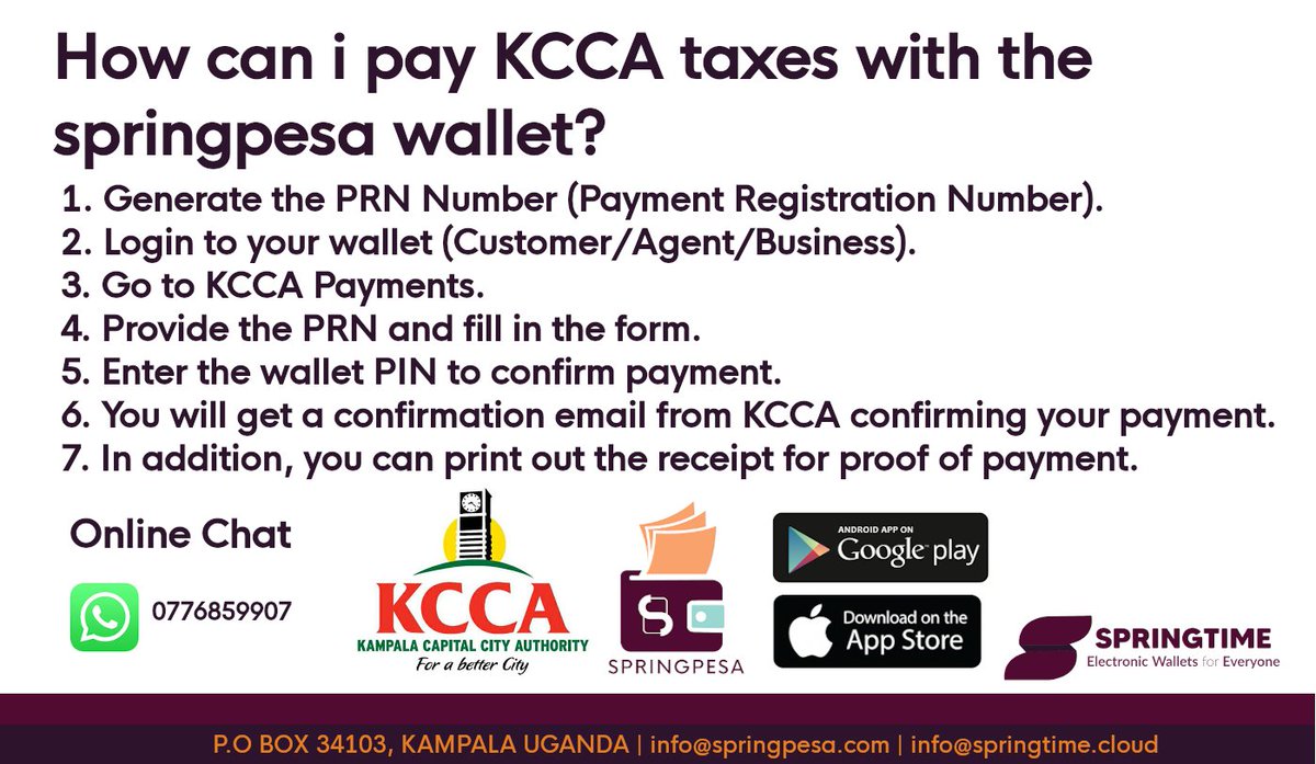 gotonabaasa's tweet image. Having problems paying KCCA taxes?, that should not be the case. You can open an account with Springpesa to securely and seamlessly make payments. @springwallets