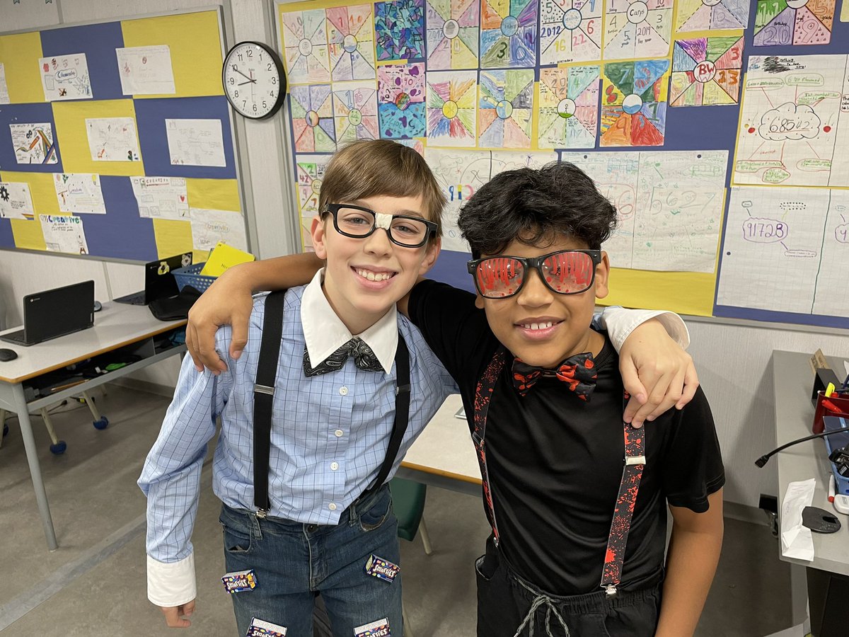 SeanRousselle's tweet photo. Happy Halloween from Grade 5! Be safe and have a great day everyone! @StJeromeOCSB #JERPride https://t.co/dgjSC7yxSd