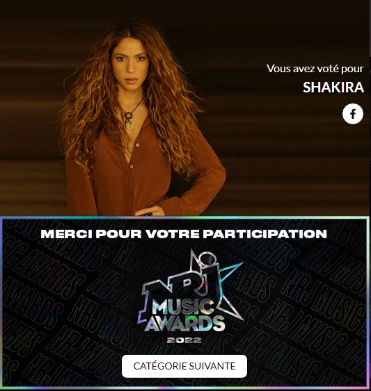 manonlbwriter's tweet photo. I just voted for @shakira for FAVORITE INTERNATIONAL FEMALE ARTIST OF THE YEAR at the #NRJMusicAwards 
@NRJMusicAwards https://t.co/cISpbP9s93
